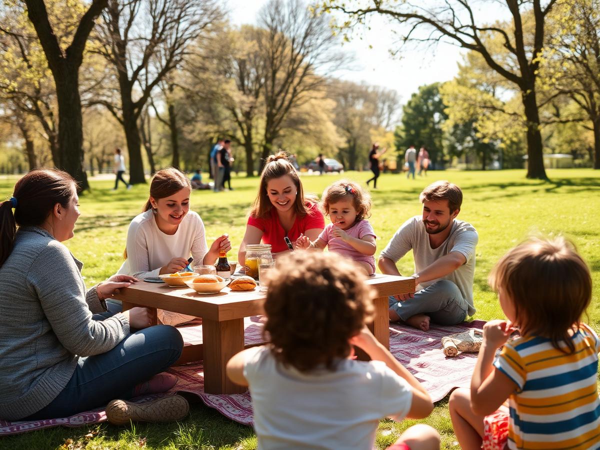 Familles réunies lors d’une activité communautaire, image d’inspiration